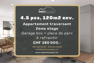 4.5 pcs traversant incl. garage et place de parc